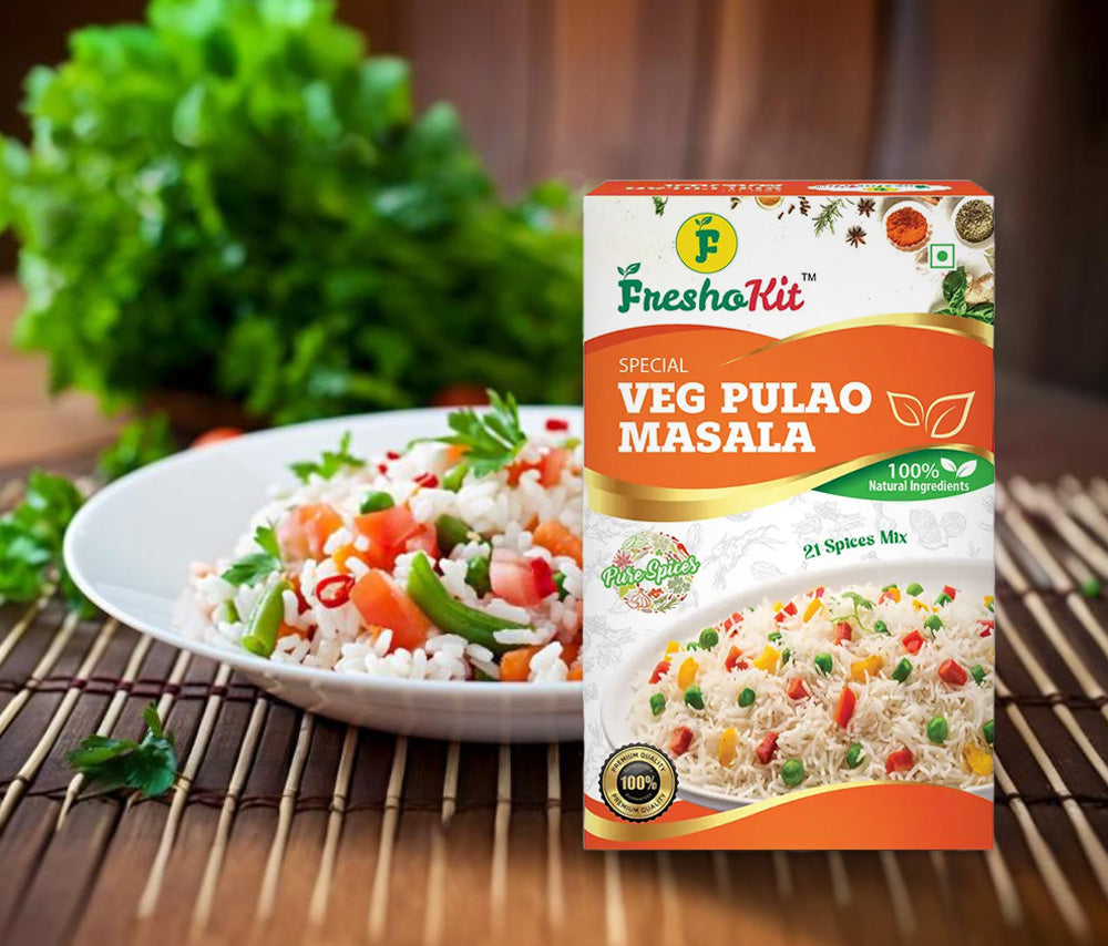 Pack of 5 | Freshokit Veg Pulao Masala | Rich in Flavour | No Artificial Additives | Blend of Traditional Herbs and Spices