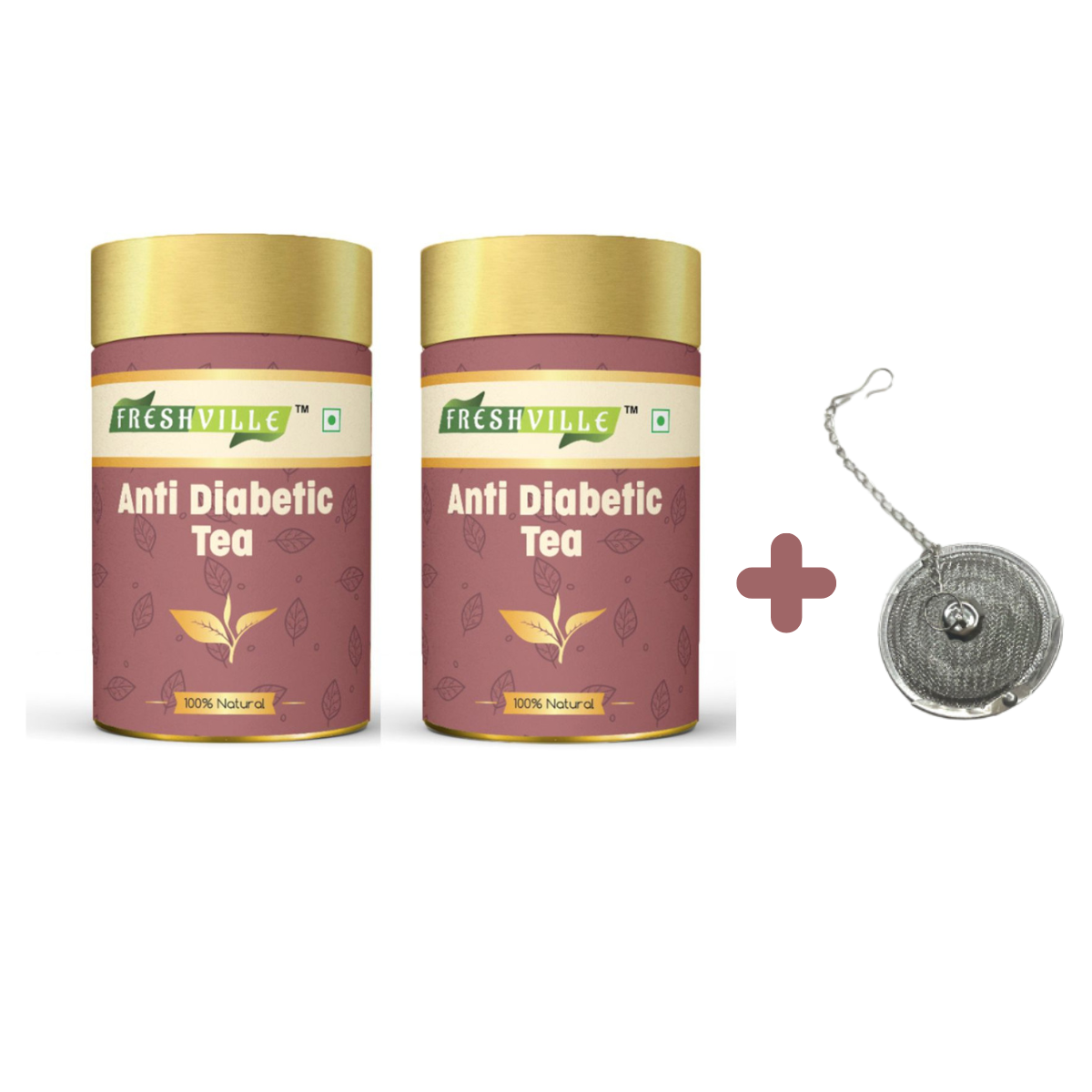 Freshville Anti Diabetic Tea | Control Blood Sugar level with herbs Turmeric, Tamarind, Karela, Tulsi, Cinnamon, Gurmar