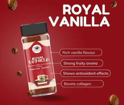 Brewstar Royal Vanilla Coffee | Roast & Ground Coffee | Instant Coffee | Premium Coffee | Vanilla Flavour | Great Aroma | Authentic Taste | Different Flavours | Easy to Use