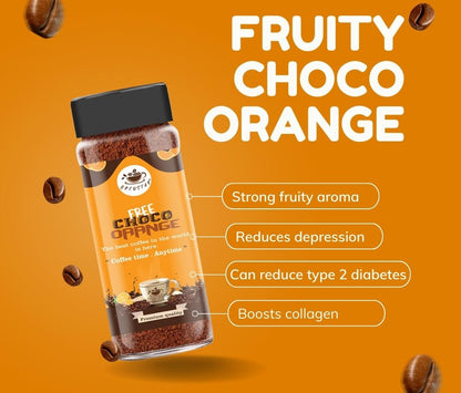 Brewstar Fruity Choco Orange Coffee | Roast & Ground Coffee | Instant Coffee | Premium Coffee | Orange Flavour | Great Aroma | Authentic Taste | Different Flavours | Easy to Use