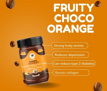 Brewstar Fruity Choco Orange Coffee | Roast & Ground Coffee | Instant Coffee | Premium Coffee | Orange Flavour | Great Aroma | Authentic Taste | Different Flavours | Easy to Use