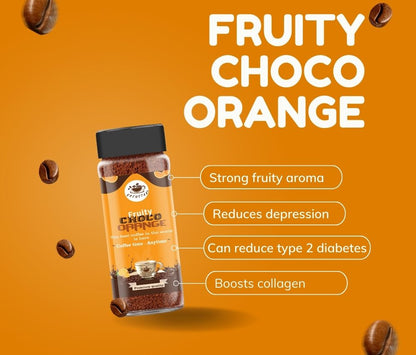 Brewstar Fruity Choco Orange Coffee | Roast & Ground Coffee | Instant Coffee | Premium Coffee | Orange Flavour | Great Aroma | Authentic Taste | Different Flavours | Easy to Use