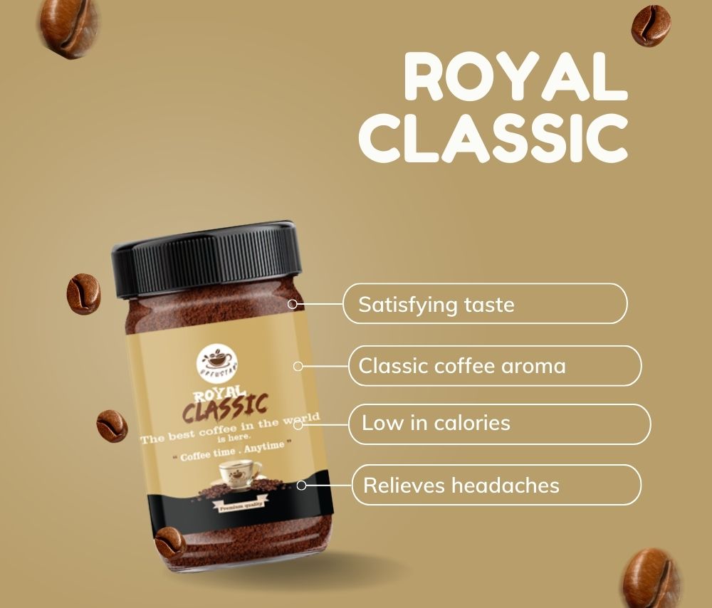 Brewstar Royal Classic Coffee | Roast & Ground Coffee | Instant Coffee | Premium Coffee | Classic Coffee | Great Aroma | Authentic Taste | Different Flavours | Easy to Use