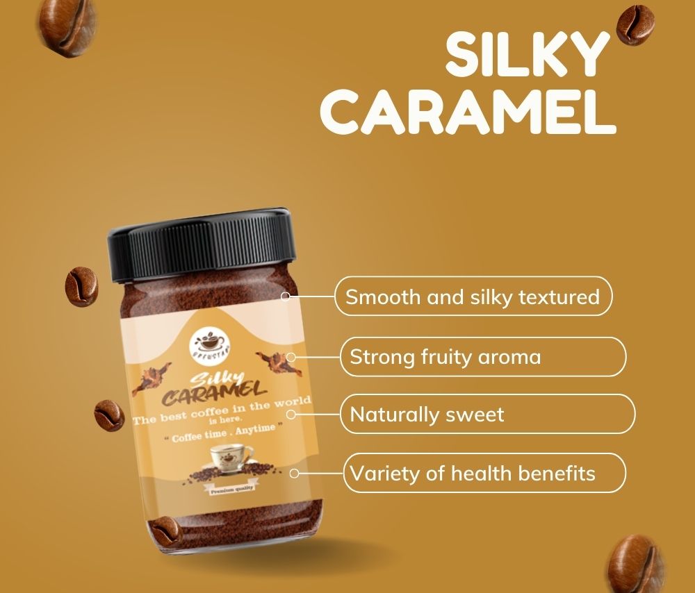 Brewstar Silky Caramel Coffee | Roast & Ground Coffee | Instant Coffee | Premium Coffee | Caramel Flavour | Great Aroma | Authentic Taste | Different Flavours | Easy to Use