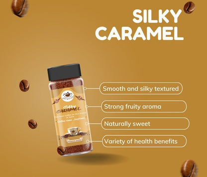 Brewstar Silky Caramel Coffee | Roast & Ground Coffee | Instant Coffee | Premium Coffee | Caramel Flavour | Great Aroma | Authentic Taste | Different Flavours | Easy to Use