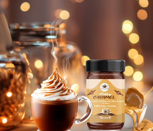 Brewstar Silky Caramel Coffee | Roast & Ground Coffee | Instant Coffee | Premium Coffee | Caramel Flavour | Great Aroma | Authentic Taste | Different Flavours | Easy to Use