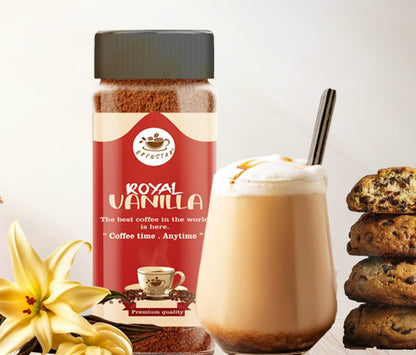 Brewstar Royal Vanilla Coffee | Roast & Ground Coffee | Instant Coffee | Premium Coffee | Vanilla Flavour | Great Aroma | Authentic Taste | Different Flavours | Easy to Use