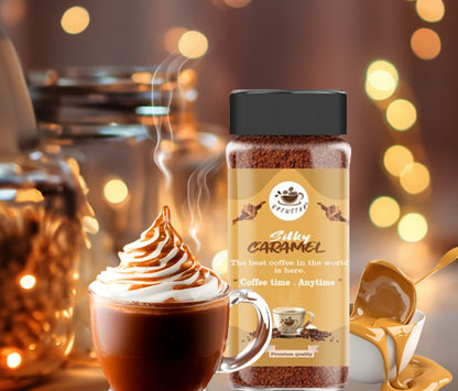 Brewstar Silky Caramel Coffee | Roast & Ground Coffee | Instant Coffee | Premium Coffee | Caramel Flavour | Great Aroma | Authentic Taste | Different Flavours | Easy to Use