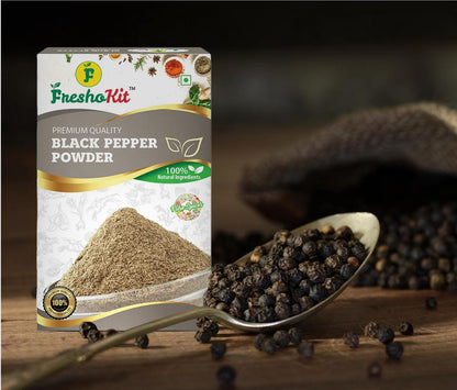 Freshokit Black Pepper Powder | Rich in Flavour | No Artificial Additives | No Added Preservatives & Colours