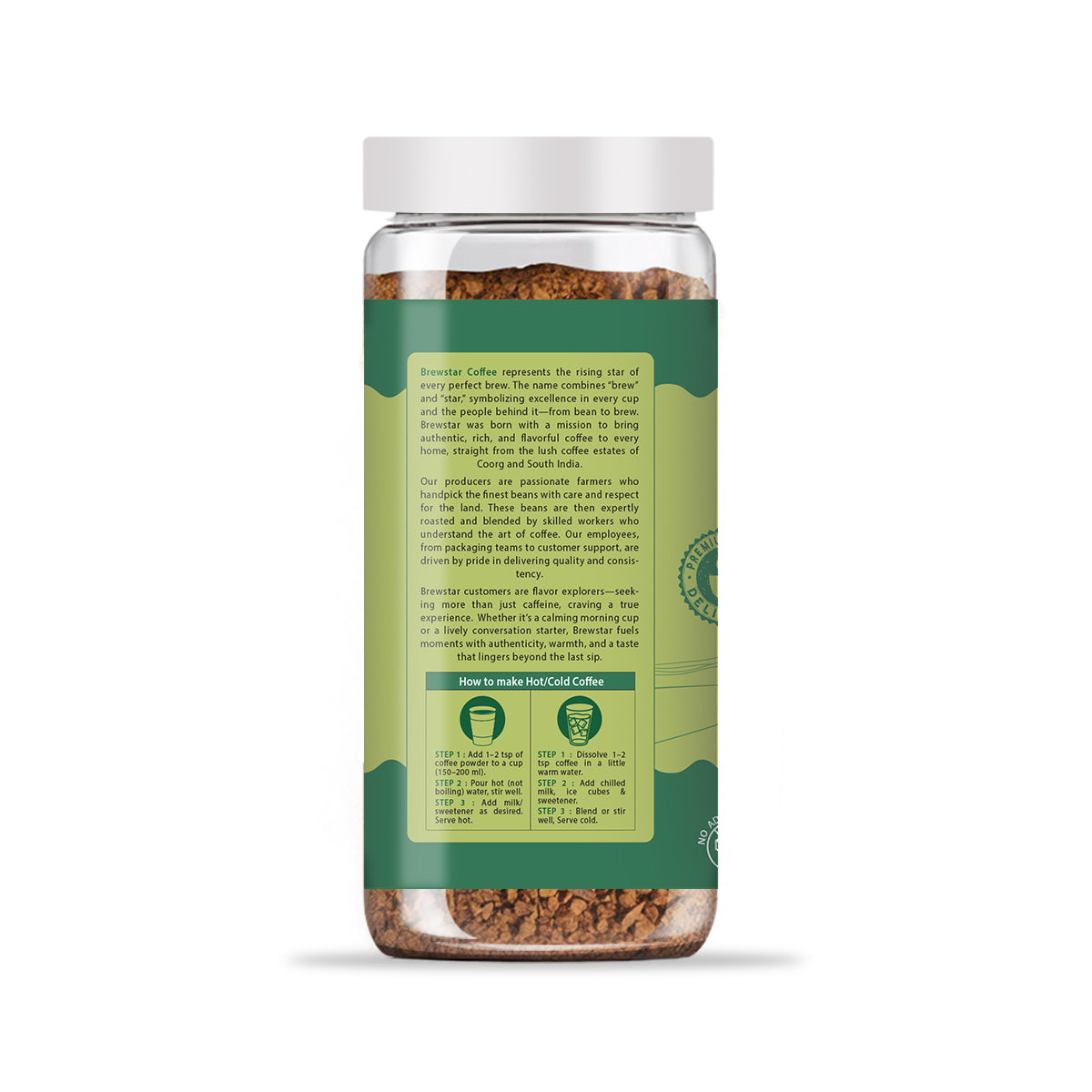 Brewstar Cardamom Coffee | Roast & Ground Coffee | Instant Coffee | Premium Coffee | Cardamom Flavour | Great Aroma | Authentic Taste | Different Flavours | Easy to Use