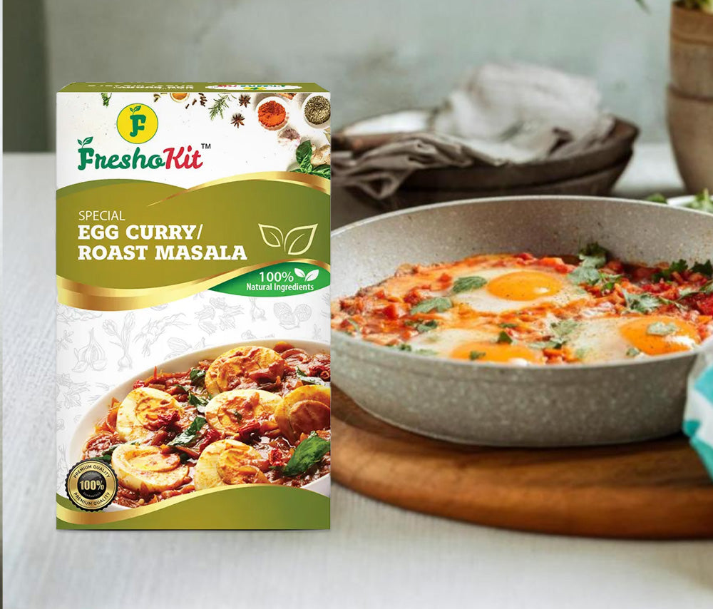 Freshokit Egg Curry Masala | Rich in Flavour | No Artificial Additives | Blend of Traditional Herbs and Spices