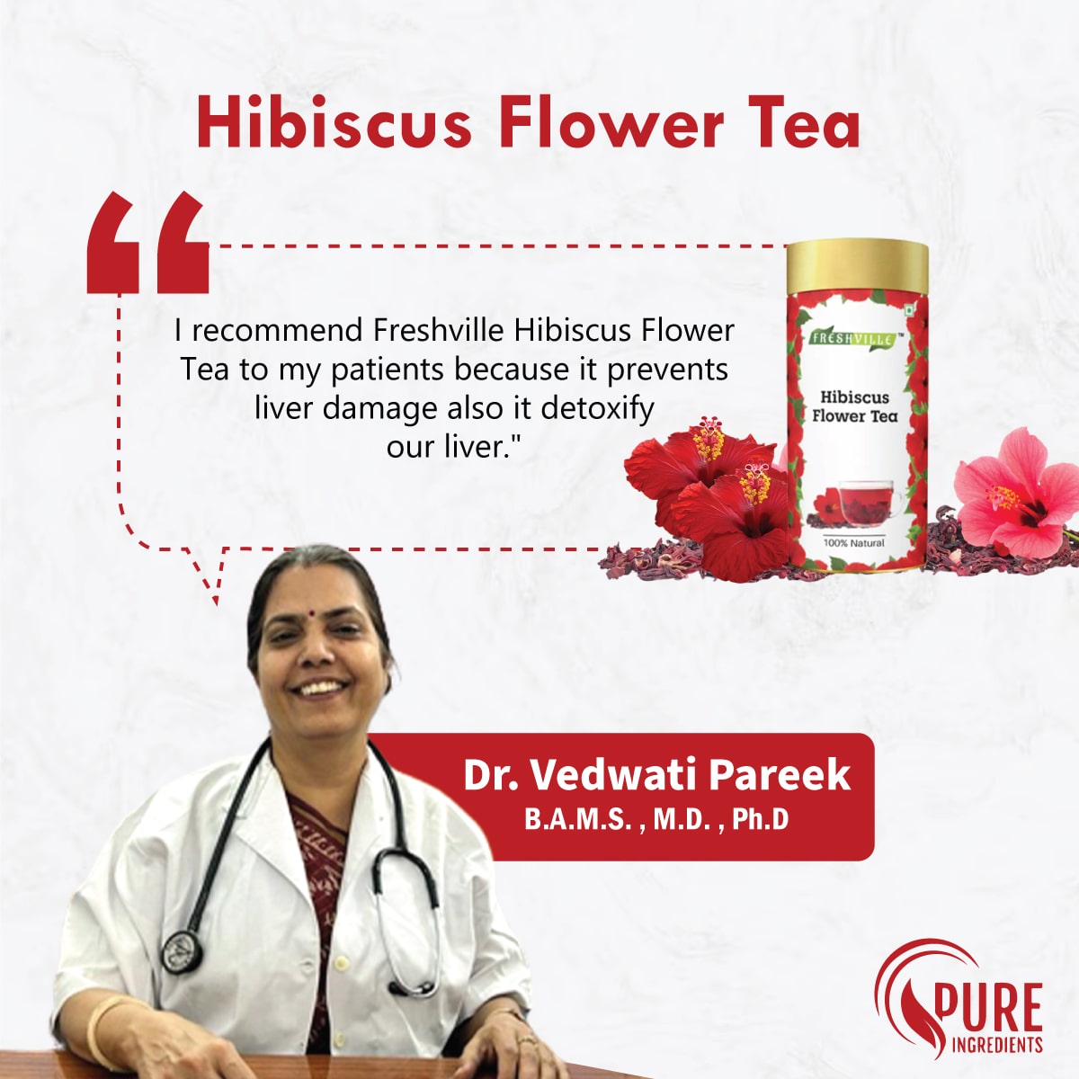 Freshville Hibiscus Tea | Helps in Heart Health, Weight Management