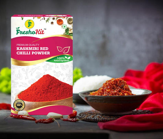 Freshokit Kashmiri Red Chilli Powder | Rich in Flavour | No Artificial Additives | No Added Preservatives & Colours