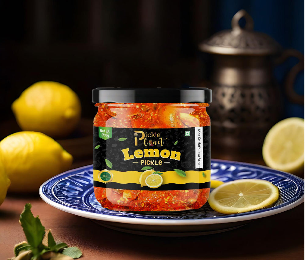 Pickle Planet Lemon Pickle | Homemade Pickle | Authentic, Tangy & Delicious Taste | No Artificial Color and Flavors | Gluten Free | Nimbo ka achar