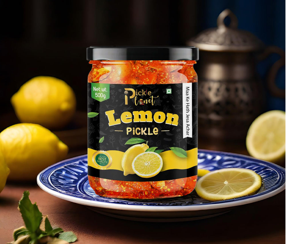 Pickle Planet Lemon Pickle | Homemade Pickle | Authentic, Tangy & Delicious Taste | No Artificial Color and Flavors | Gluten Free | Nimbo ka achar