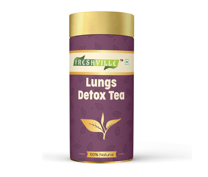 Freshville Lungs Detox Tea | Helps Quit Smoking And Clean Lungs with Herbs Moringa, Rose Petals, Peppermint, Lemongrass, Hibiscus, Cinnamon, Mulethi, Tulsi, Fenugreek, Ginger, Green Tea