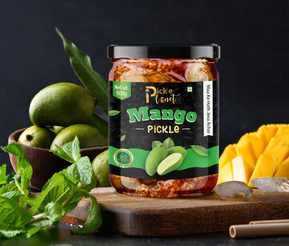 Pickle Planet Mango Pickle | Homemade Pickle | Authentic, Tangy & Delicious Pickle | No Artificial Color and Flavors | Gluten Free | Aam ka achar