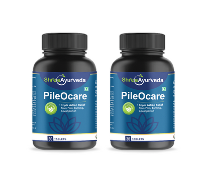 PileOCare - Ayurvedic Piles Pain Relief Tablet Bleeding & Hemorrhoids Care Pack Of 2