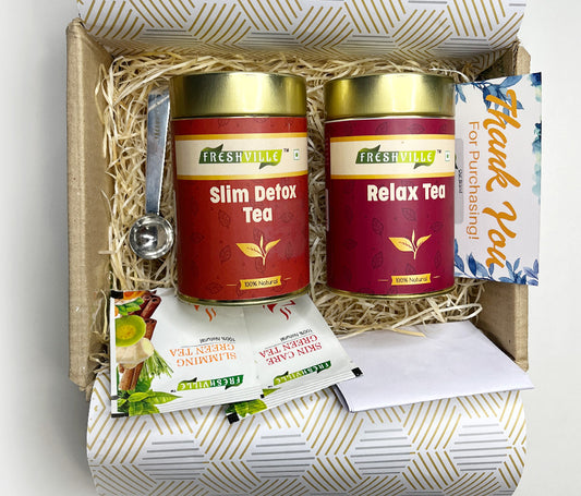 Freshville Slim detox and Relax Tea Gift Combo Box pack