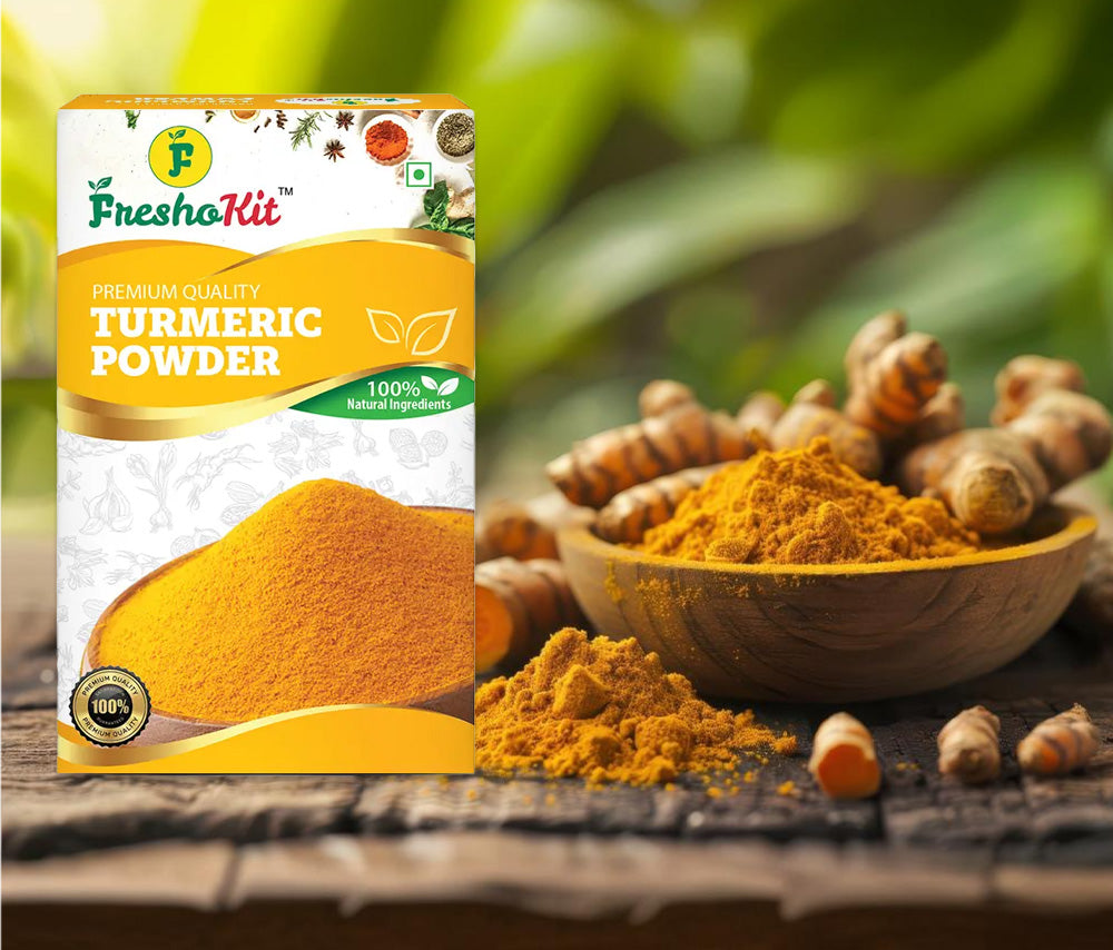 Freshokit Turmeric Powder | Rich in Flavour | No Artificial Additives | No Added Preservatives & Colours