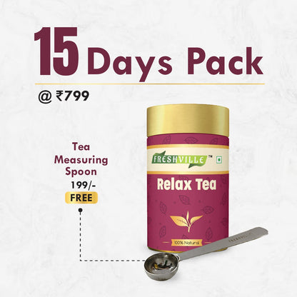 Freshville Relax Tea | Improves Sleep Quality Release Stress with Herbs Lemongrass, Lavender, Chamomile, Green Tea