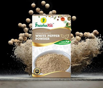 Freshokit White Pepper Powder  | Rich in Flavour | No Artificial Additives | No Added Preservatives & Colours