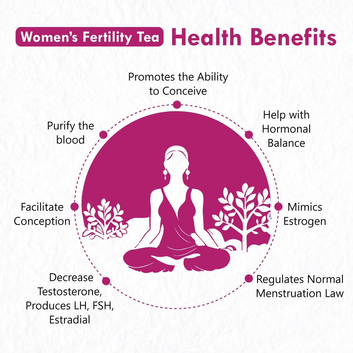 Freshville Women Fertility Tea | Hormonal Balance, Increase fertility with Herbs Fennel, Nettle, Cinnamon, Ginger, Tulsi, Fenugreek, Spearmint, Shatavari, Moringa