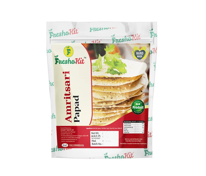 Freshokit Amritsari Papad | Crispy & Delicious | Healthy Snack | Gluten Free | Urad dal Papad with Ajwain, Jeera, Salt, and Other Amritsari masala