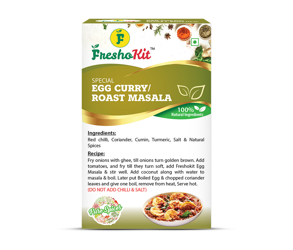 Freshokit Egg Curry Masala | Rich in Flavour | No Artificial Additives | Blend of Traditional Herbs and Spices