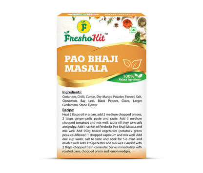 Freshokit Pav Bhaji Masala | Rich in Flavour | No Artificial Additives | Blend of Traditional Herbs and Spices