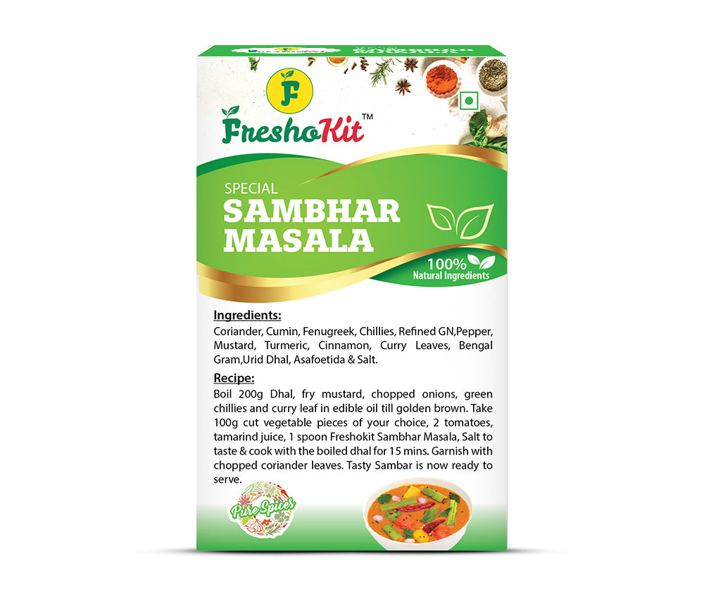 Freshokit Sambar Masala | Rich in Flavour | No Artificial Additives | Blend of Traditional Herbs and Spices