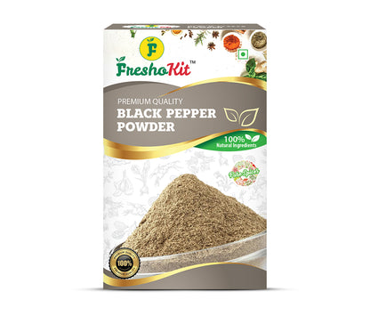 Freshokit Black Pepper Powder | Rich in Flavour | No Artificial Additives | No Added Preservatives & Colours