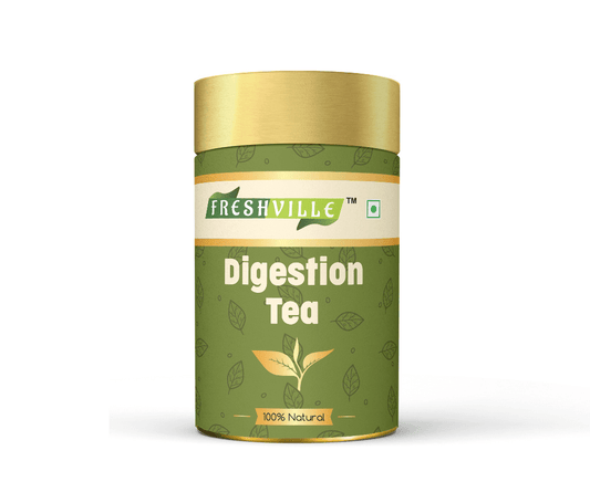 Freshville Digestion Tea | Improves Digestion, Bloating, Gas and Acidity relief with Herbs Ginger, Fennel, Ajwain, Mint, Senna leaves, Rose petals, Bay leaves, Green tea