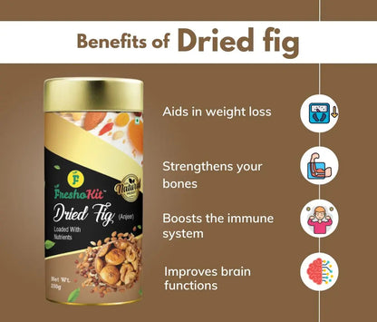 Freshokit Dried Figs-Anjeer | Premium Figs | Nutritious & Delicious High in Fiber & Boost Immunity | Rich Source of Calcium & Iron | Low in calories and Fat Free