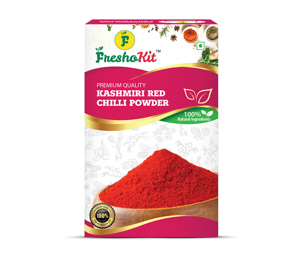 Freshokit Kashmiri Red Chilli Powder | Rich in Flavour | No Artificial Additives | No Added Preservatives & Colours