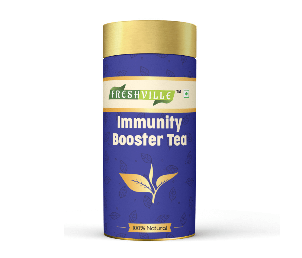 Freshville Immunity Tea - Immunity Booster Tea With Herbs Turmeric, Cinnamon, Ginger, Clove, Ashwagandha, Mintfennel, Moringa, Tulsi, Giloy, Amla, Green Tea