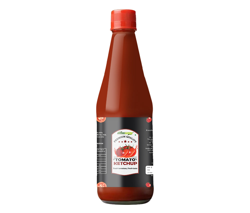 Freshville Tomato Ketchup | Made with Real Fresh Tomatoes | No Artificial Colours | Thick & Tasty Ketchup | 100% Vegetarian