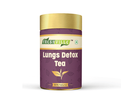 Freshville Lungs Detox Tea | Helps Quit Smoking And Clean Lungs with Herbs Moringa, Rose Petals, Peppermint, Lemongrass, Hibiscus, Cinnamon, Mulethi, Tulsi, Fenugreek, Ginger, Green Tea