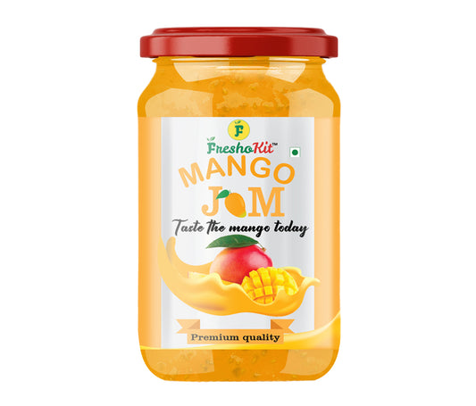 Freshokit Deliciously Homemade Mango Jam | A Taste of Tropical Bliss | Spreader jam | Low Sugar | 70% Mango Content | Plant Based | Low Carb | Vegan | NON GMO