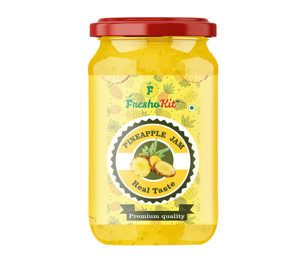 Freshokit Deliciously Homemade Pineapple Jam | A Taste of Tropical Bliss | Spreader jam | Low Sugar | 70% Pineapple Content | Plant Based | Low Carb | Vegan | NON GMO