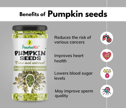 Freshokit Pumpkin Seeds | Pumpkin Seeds for Weight Loss | Healthy Snacks | Nutrient-Rich Superfood | High in Protein and Fiber | Gluten free