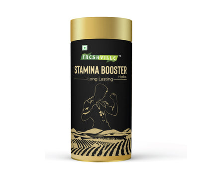 Freshville Stamina Booster Herbs | Pure & Natural |Elachi | Mulethi | Cinnamon | Nutmeg | Ashwagandha | Ginseng Root | Gokhru | Tulsi | Shatavari |Green Tea Tin