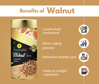 Freshokit Walnut-Akhrot | Premium Walnuts | Delicious & Crunchy Walnut | High in antioxidants | Immunity Booster & Tasty Akhrot | Rich in Protein, Magnesium, potassium, & Phosphorus